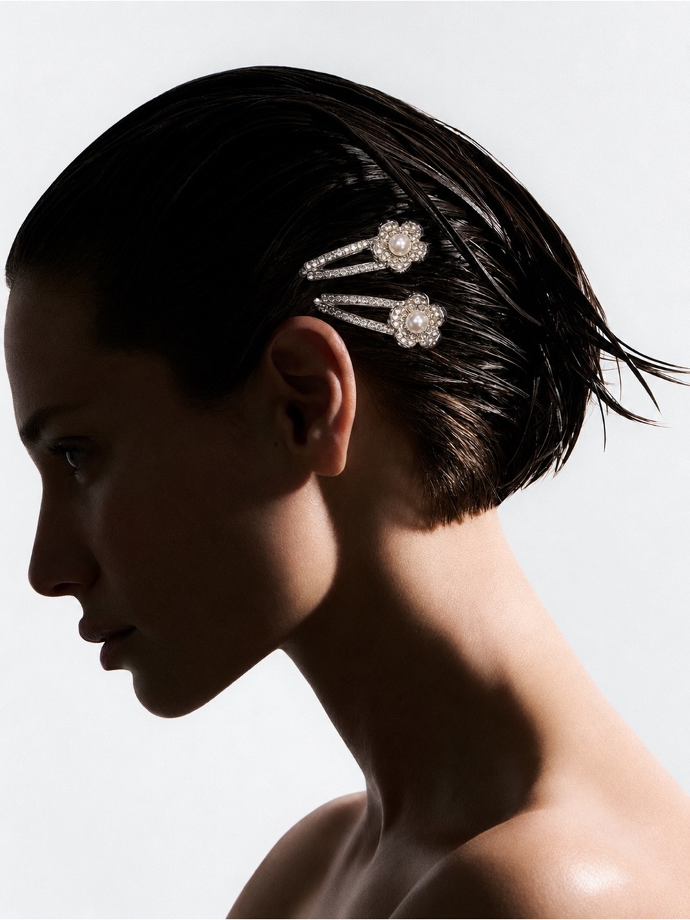 Crystal & Pearl Flower Hair Clips